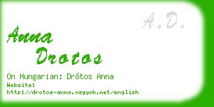 anna drotos business card